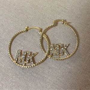 Gold plated Hoop Earrings with Crystal Accents